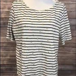 LOFT gold polka dot tee